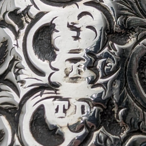 British Antique Men's Cane Clutch Handle Sterling Silver Decoration 85cm